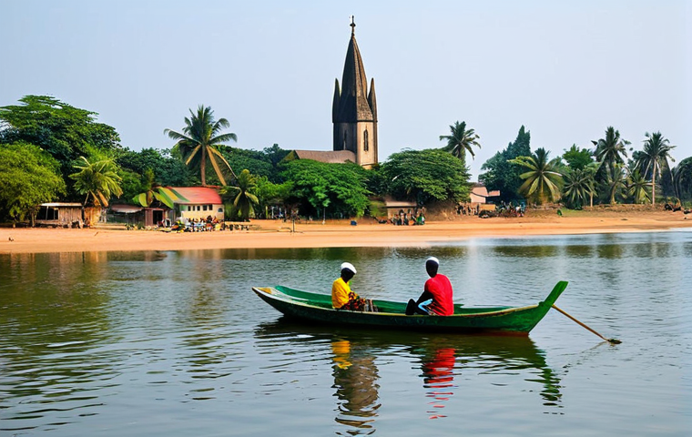 토고 여행자들을 위한 현지 팁 - Bustling Lomé Market Scene**

"A vibrant and colorful marketplace in Lomé, Togo, filled with people ...